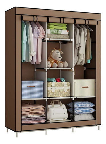 Closet Armable Ropero Rack Guardaropa Recamara Organizacion Cafe