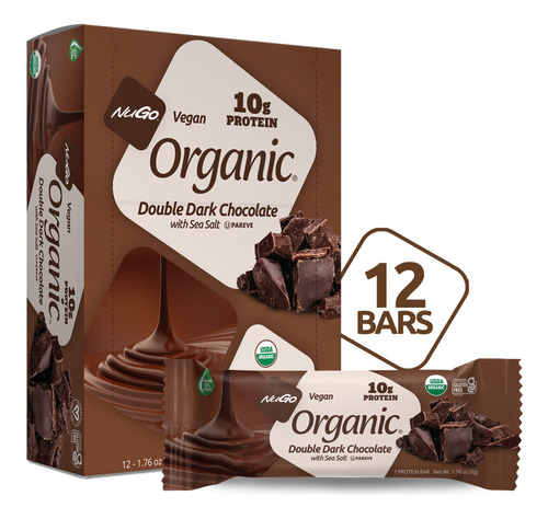 Nugo Chocolate Negro Doble Organico Con Sal Marina, 0.35 Oz