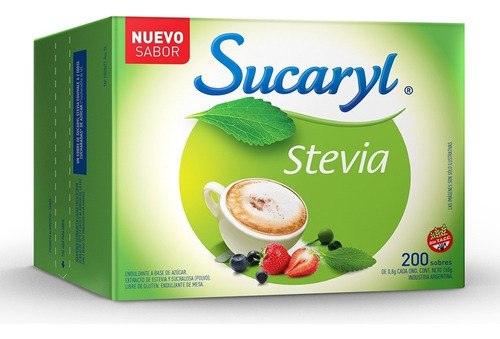 Edulcorante Sucaryl Stevia X200 Sobres De 1gr
