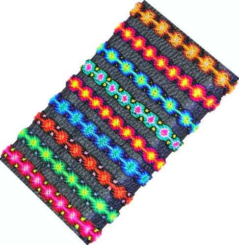 Pack 360 Pulseras Tejidas Artesanales Mayoreo Color Variados Largo 17 Cm