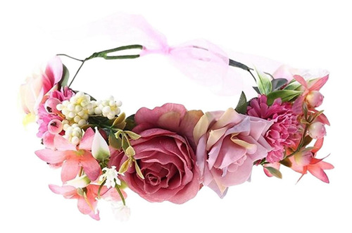 Diadema De Flores Para Mujer Y Niña, Con Cinta En El Tocado