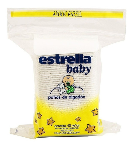 Paños De Algodón Estrella Baby Oleo Limpieza Suave X40