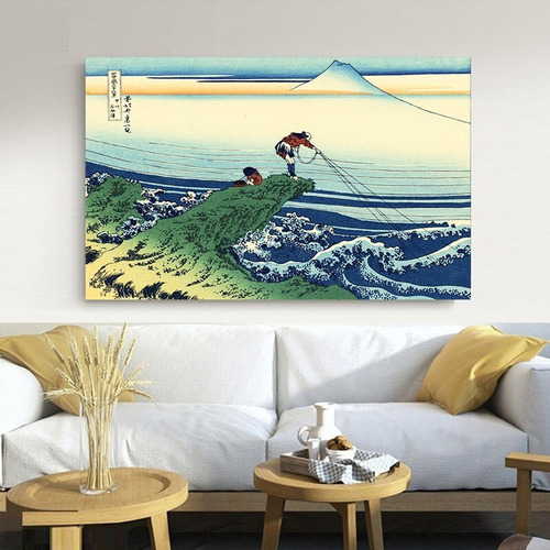 Cuadro Hokusai 120 X 80 Cms Kajikazawa Bastidor De Madera