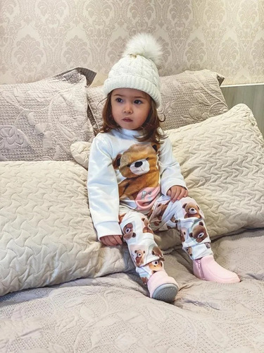 Pijama Infantil Ursas Polaroid De Soft Sublimado Promoção