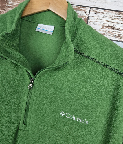Fleece Columbia Gola Alta Tecido Leve Verde Masculina (Usado)