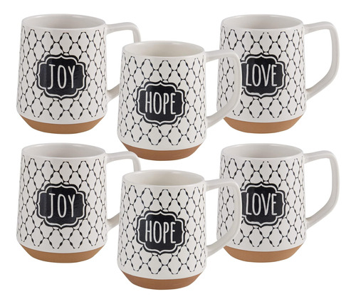 Pfaltzgraff Sentiment Lattice Taza, Juego De 6, 17 Onzas, Mu