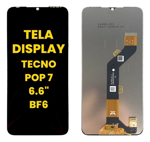 Tela Display Touch Frontal Cristal Tecno Pop 7 Bf6 Orig