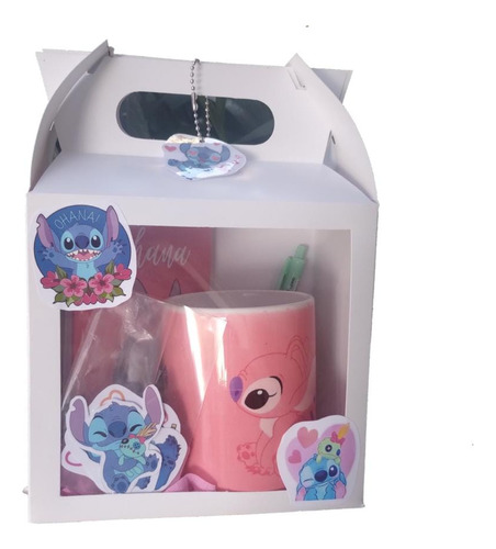 Taza Plástica + Anotador + Lapicera + 3 Stickers Stitch X10