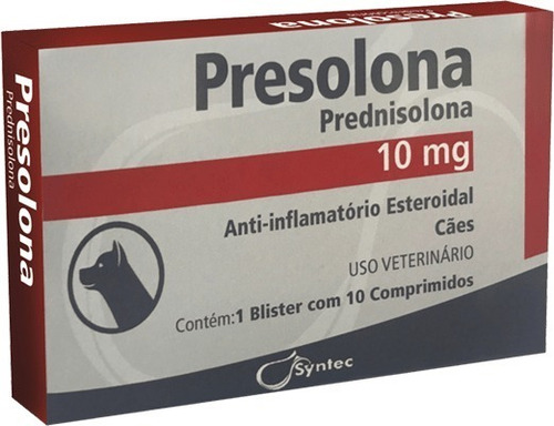 Antiflamatório Presolona 10 Mg Para Cães 10 Comp - Syntec