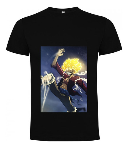 Polera Unisex One Piece Luffy Sun God Nika Gear 5 Happy