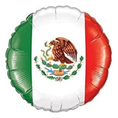 10 Globo Redondo Tricolor Circulo #18 45cm Bandera Mexico