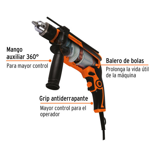 Imagen 3 de 3 de Taladro Percutor Profesional 1/2 Pul. 750 W, Truper