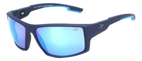 Óculos de sol Mormaii Solar Joaca 4 azul fosco com detalhes azuis lente espelhada azul