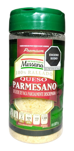 Queso Parmesano Premium Rallado Messana 227 G