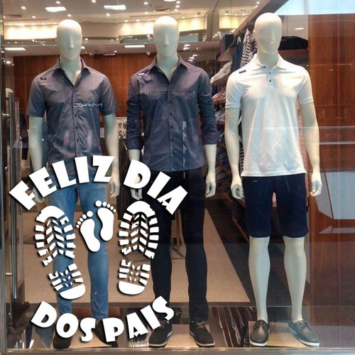 Adesivo Decorativo Vitrine Feliz Dia Dos Pais Calçado 