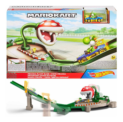 Hot Wheels Mario Kart Rampa Piraña Track Set 1 Carro 1 Yoshi