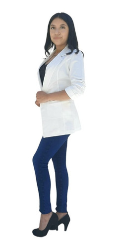 Saco Blazer Mujer Manga 3/4 Formal Casual Cuello Solapa