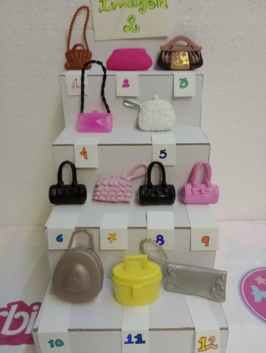 Barbie Muñeca Accesorios Bolsos Bolsas Maleta Mochila (Usado)