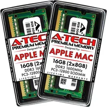 Comprar Memoria Ram A-tech 2 X 8 Gb, 1600 Mhz, Ddr3, Para Macbook