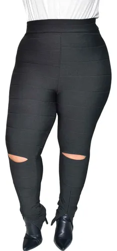 CALÇA LEG MEIA PERNA RASGADA LASER - Legging Rasgada Laser Calça