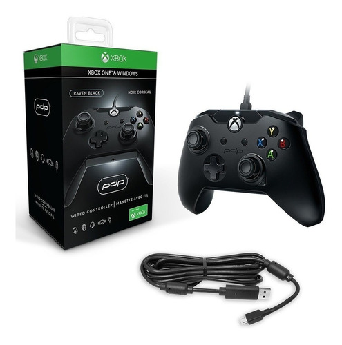 Control Xbox One Pc Windows Xbox 1 Negro Joystick Pdp Nuevo Cable 2,4 Metros 