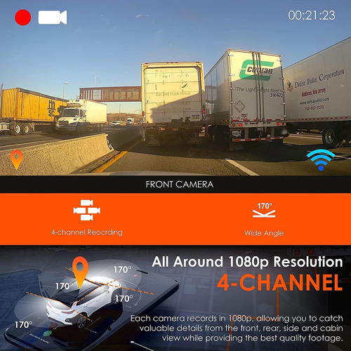 Rexingusa R4 - Dash Cam De 4 Canales Con Resolución De 10...