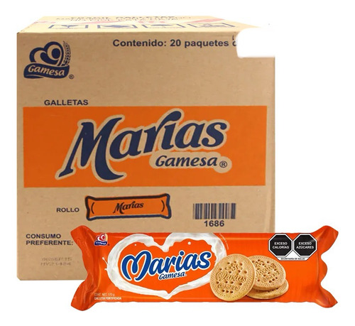 Galletas Marías Gamesa Caja 20 Pz Rollos **envio Gratis**