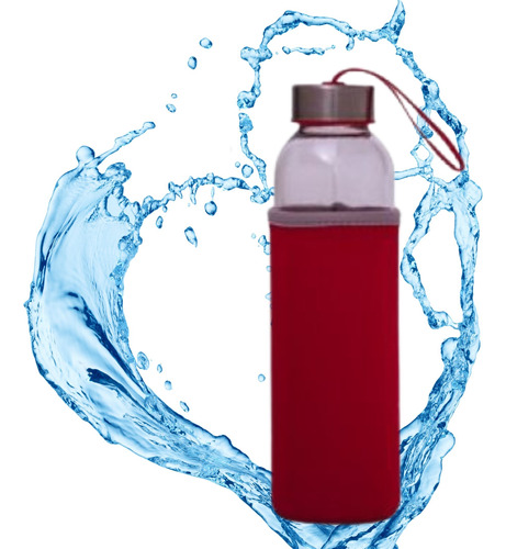 Botella De Vidrio P/agua Sport  Altamente Resistente 500 Ml 