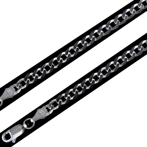 Cadena Hombre Barbada L 4mm-60cmplataley.925 Duodeluxejoyas®