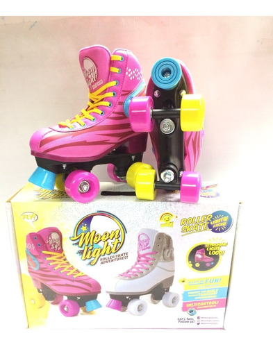 Patines 4 Ruedas Rosados Niña Luna 38-39