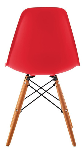 Imagen 3 de 7 de Silla Eames Plastico Patas En Madera Moderna Pc071