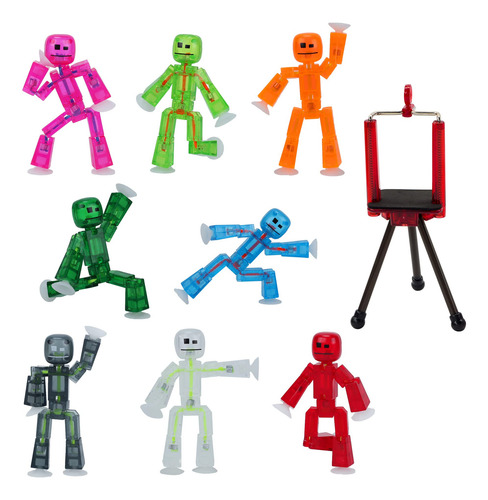 Conjunto De 8 Bonecos De Ação Stikbot Zing Com Tripé Para Ce