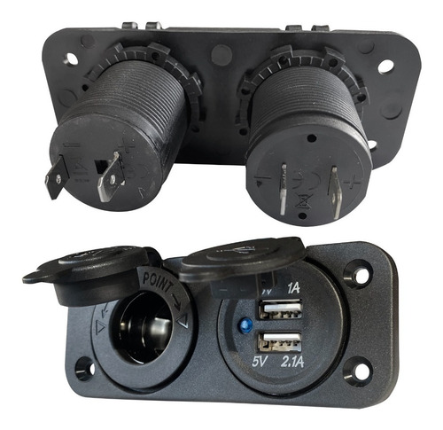 Imagen 4 de 5 de Tablero Nautico Toma 12 Volt + Toma Usb-lancha-barco-sear