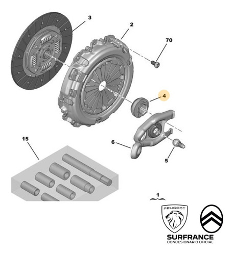 Crapodina De Embrague Original Peugeot 206 207, 208, 2008 5