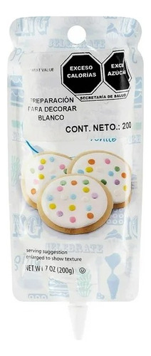 7 Pza Preparación Icing Para Decorar Great Value Blanco 200