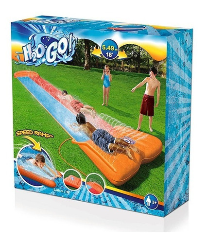 Pista Delizante De Agua H20 Doble Inflable 5.49 M Bestway