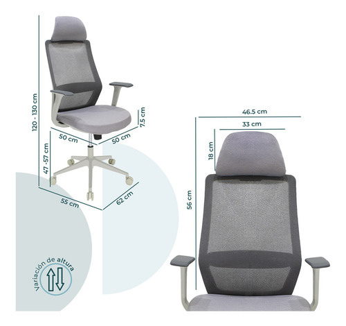 Silla Directiva Ruan 8323w Gris