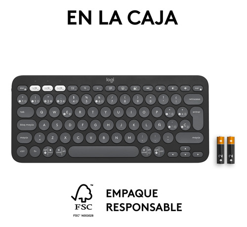 Teclado Logitech Peeble 2 K380s Bt Español Usa Pilas Grafito