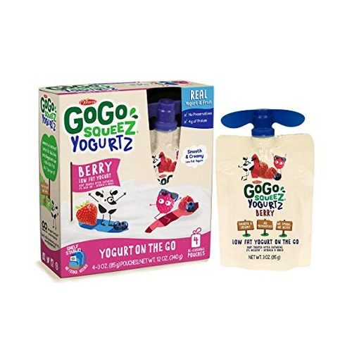 Gogo Squeez Yogurtz, Berry, De 3,2 Onzas Las Bolsas Portátil