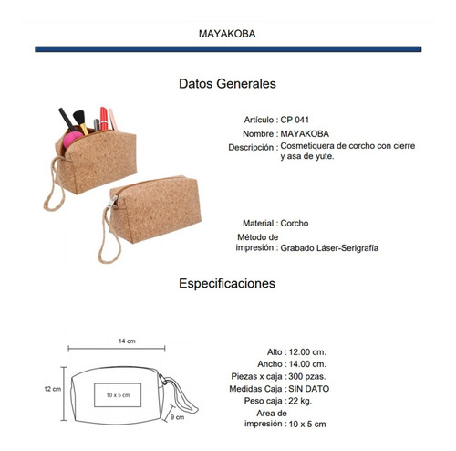 Imagen 5 de 9 de Cosmetiquera De Corcho Con Cierre Y Asa De Yute.