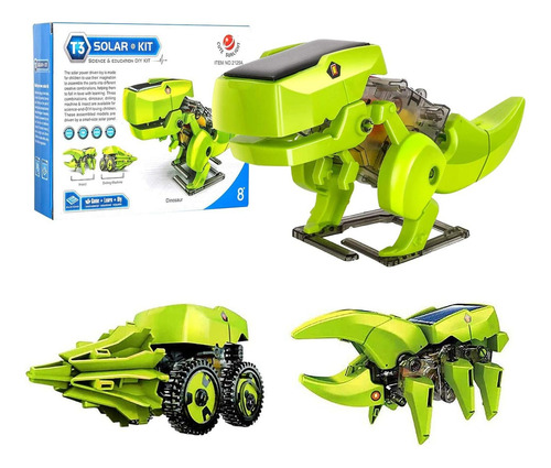 Robot Solar 4 En 1 Radox 870-262 Dinosaurio Insecto Rex Color Verde