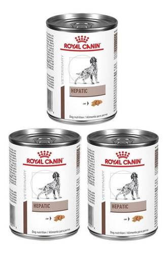 Kit 3 Unidades Ração Úmida Hepatic 420g Lata Royal Canin