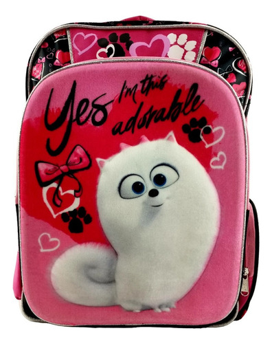 Mochila Vida Secreta De Mis Mascotas Gidget 3d Terciopelo Primaria Original Ruz 