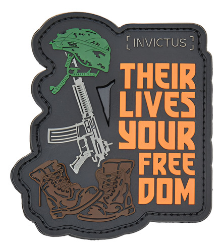 Patch Invictus Emborrachado Farda Militar Airsoft Coleção