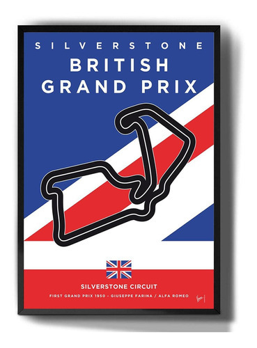 Quadro Decorativo Circuito De Silverstone Grand Prix Cor Outro