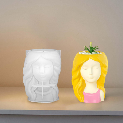 Florero Para Niña, Molde De Silicona, Maceta De Fundición
