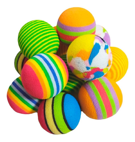 Set Juguetes X10 Unidades Pelota Mascota Gato Colores Varios