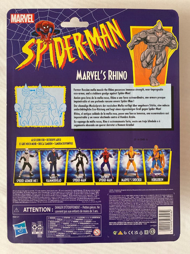 Rhino Spiderman Retro Marvel Legends Animated Series 21cms (Usado)
