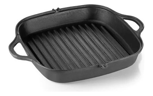 Frigideira Grill Quadrada 26 Cm Alça De Ferro Panela Mineira