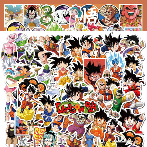 Dragon Ball Z 50 Calcomanias Stickers Contra Agua Anime Goku